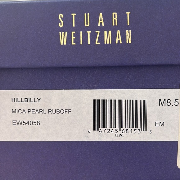 NIB Stuart Weitzman “Hillbilly” pewter metallic croc Leather studded Cowboy Boot - Picture 7 of 16